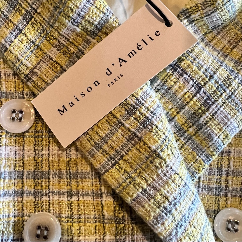 MAISON D’AMELIE PARIS SHORT SLEEVE TWEED JACKET L